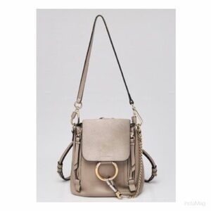 Authentic Chloé Mini Calfskin and Suede Faye Backpack